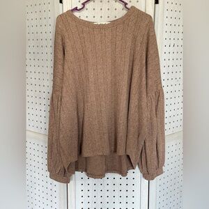 Three Bird Nest Tan Crew Neck Sweater